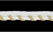 PIPING RAYON WHITE WITH GOLD METAL YARN
