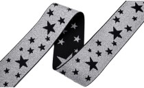 ELASTIC DECORATIVE WITH STARS WITH METAL YARN