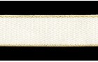 TWILL TAPE WITH GOLD METAL YARN WHITE