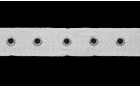 TWILL TAPE  EYELET TO MIDDLE PER 2.5 CM. WHITE