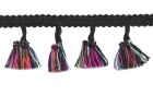 FRINGE COTTON WITH COLORED TASSELS BLACK