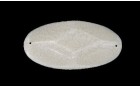 STONE SEWING WITH VEIN OVAL WHITE