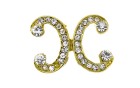 CLASP TWO PCS WITH CRYSTAL STRASS GOLD