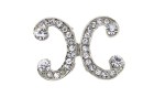 CLASP TWO PCS WITH CRYSTAL STRASS NICKEL