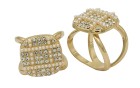 RING FOR ΦΟΥΛΑΡΙ METAL WITH STRASS AND PEARLS GOLD