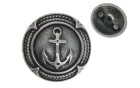 BUTTON METAL ANCHOR WITH SHANK - FOOT SILVER BLACK