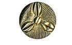 BUTTON ALUMINUM WITH SHANK - FOOT GOLD BLACK