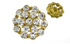 BUTTON METAL WITH STRASS CRYSTAL GOLD