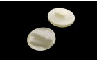 BUTTON POLYESTER PEARLE OVAL WITH SHANK - FOOT WHITE
