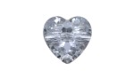 BUTTON STRASS HEART WITH SHANK - FOOT WHITE