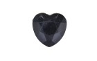 BUTTON STRASS HEART WITH SHANK - FOOT BLACK