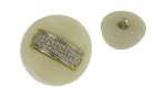 BUTTON PEARL WITH SILVER WITH SHANK - FOOT WHITE