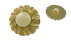BUTTON GOLD WITH PEARL WITH SHANK - FOOT WHITE