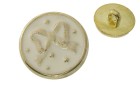 BUTTON GOLD WITH ENAMEL WITH SHANK - FOOT WHITE