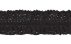 ELASTIC LACE WAVE FRILL DOUBLE BLACK