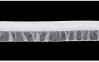 VELVET ELASTIC WITH ORGANZA PLEAT WHITE