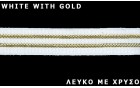 ELASTIC DECORATIVE WITH GOLD METAL YARN WHITE