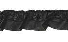 RIBBON WAVE FRILL WITH LACE COTTON BLACK