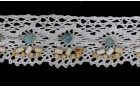 LACE COTTON WITH WOODEN BEADS - STONES WHITE