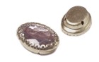 OVAL SETTING FLOWER SILVER PRESSED CLEAR