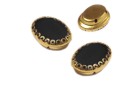 OVAL SETTING FLOWER GOLD PRESSED BLACK