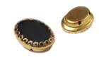 OVAL SETTING FLOWER GOLD PRESSED BLACK