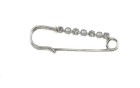SAFETY PIN WITH PEARLS STRASS NICKEL