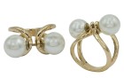 RING FOR ΦΟΥΛΑΡΙ METAL WITH PEARLS GOLD