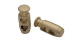 STOPPER BARREL METAL DOUBLE FOR CORD GOLD DULL