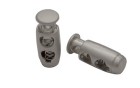 STOPPER BARREL METAL DOUBLE FOR CORD NICKEL DULL