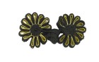 CLASP RAYON DOUBLE WITH GOLD METAL YARN BLACK