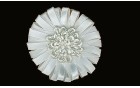 FLOWER FROM SATIN 7 mm WITH RAYON WHITE SILVER WHITE