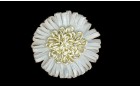 FLOWER FROM SATIN 3 mm WITH RAYON WHITE GOLD WHITE