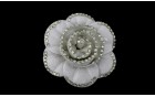 FLOWER CAMELIA FROM LEATHER SNOW WHITE WITH STRASS WHITE