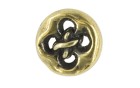 BUTTON WITH SHANK - FOOT METAL WITH STRASS GOLD BLACK