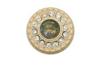 BUTTON METAL SHANK - FOOT WITH STRASS AND IRIS STO GOLD DULL