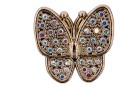 BUTTON METAL BUTTERFLY WITH SHANK - FOOT WITH STRA GOLD