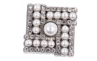 BUTTON WITH SHANK - FOOT METAL WITH PEARLS AND STR NICKEL