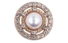 BUTTON WITH SHANK - FOOT METAL WITH PEARL AND STRA GOLD