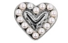BUTTON WITH SHANK - FOOT METAL WITH PEARLS NICKEL
