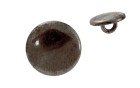 BUTTON METAL WITH SHANK - FOOT ROUND BALL SILVER BLACK