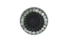 BUTTON METAL WITH SHANK - FOOT WITH STRASS BLACK