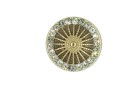 BUTTON METAL WITH SHANK - FOOT WITH STRASS GOLD