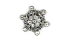 BUTTON METAL WITH SHANK - FOOT WITH STRASS GUNMETAL
