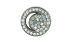BUTTON METAL WITH SHANK - FOOT WITH STRASS GUNMETAL