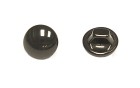 BUTTON POLYESTER ROUND BALL SHANK - FOOT BLACK