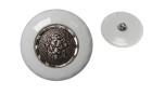 BUTTON WITH SHANK - FOOT WHITE SILVER 2 PCS WITH H WHITE