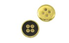 BUTTON WITH BLACK ENAMEL 4 HOLES GOLD