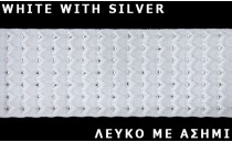 ELASTIC DECORATIVE WHITE WITH SILVER METAL YARN