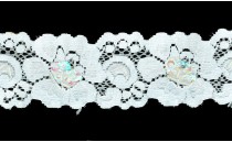 LACE ELASTIC WITH SEQUIN BEADS TRANSPARENT ΙΡΙ
